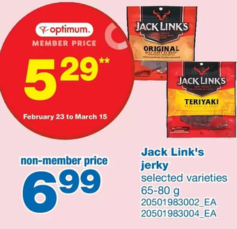 Wholesale Club Jack link's jerky offer