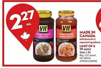 Giant Tiger VH sauce offer