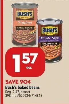 Giant Tiger Bush's baked beans offer
