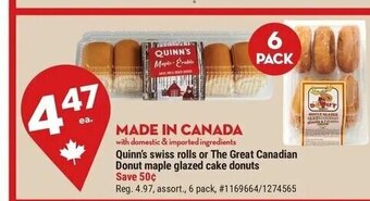Giant Tiger Quinn's swiss rolls 6 pack offer