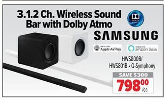 2001 Audio Video Samsung 3.1.2 ch. wireless sound bar with dolby atmo offer