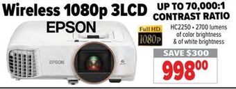 2001 Audio Video Epson wireless 1080p 3lcd offer