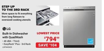 Visions Electronics Lg built-in dishwasher with quadwash offer