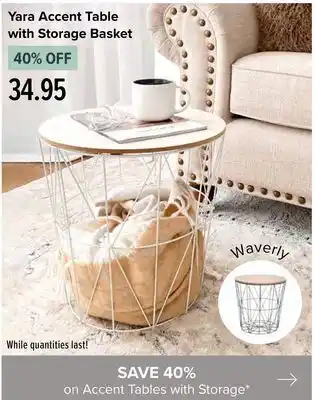 Linen Chest Yara accent table with storage basket offer