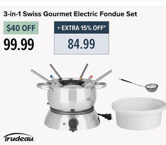 Linen Chest 3-in-1 swiss gourmet electric fondue set offer