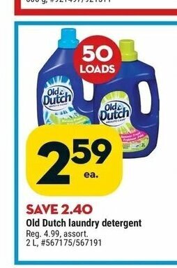 Giant Tiger Old dutch laundry detergent offer