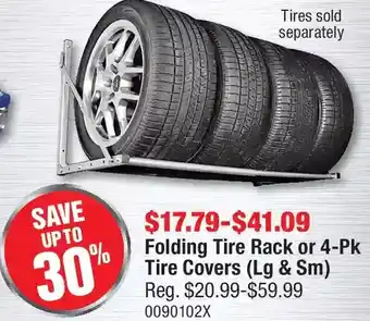 PartSource Folding tire rack or 4-pk tire covers (lg & sm) offer