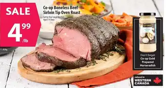 Co-op Co-op boneless beef sirloin tip oven roast per lb offer