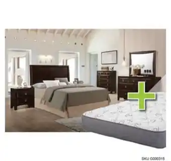 Aaron's Franklin ii 6 - piece queen bedroom set w/ 9.5" tight top medium memory foam mattress, foundation, & cases offer