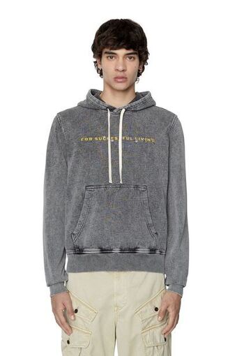 Diesel Distressed hoodie with logo print offer