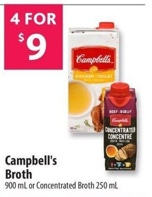 Co-op Campbell's broth 900ml or concentrated broth 250ml offer
