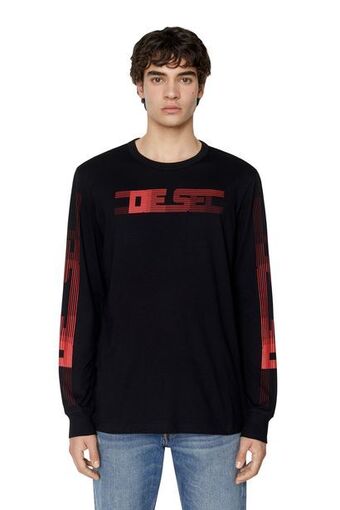 Diesel Long-sleeve t-shirt with striped logo offer