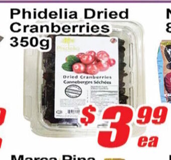 Phidelia dried cranberries 350g