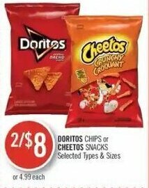 Shoppers Drug Mart Doritos chips or cheetos snacks offer
