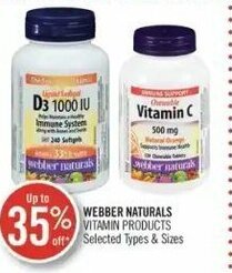 Shoppers Drug Mart Webber naturals vitamin products offer