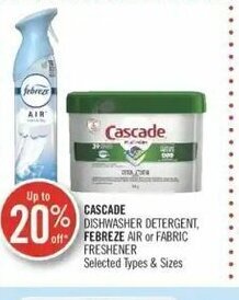 Shoppers Drug Mart Cascade dishwasher detergent, febreze air or fabric freshener offer