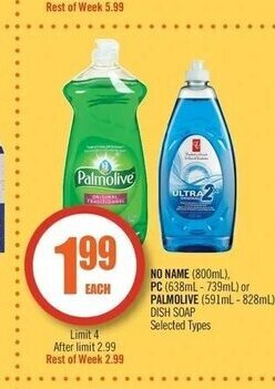 Shoppers Drug Mart PC dish soap offer