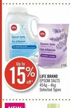 Shoppers Drug Mart Life brand epsom salts 454g offer