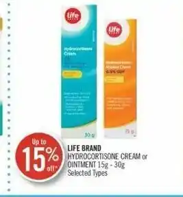 Shoppers Drug Mart Life brand hydrocortisone cream 15g offer