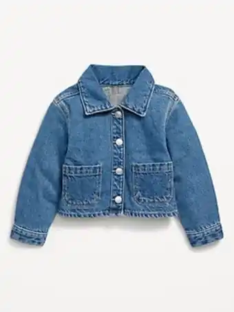 Old Navy Cropped jean utility shacket for toddler girls offer
