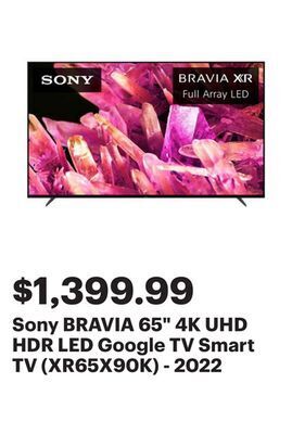 Best Buy Sony bravia 65" 4k uhd hdr led google tv smart tv (xr65x90k) - 2022 offer