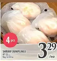 Al Premium Food Mart Shrimp dumplings offer