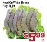 Top Food Supermarket Head on white shrimp offer