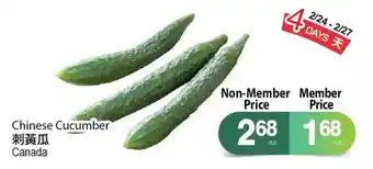 T&T Supermarket Chinese cucumber offer