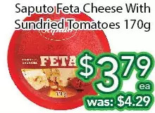 Ample Food Market Saputo feta cheese with sundried tomatoes offer