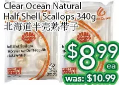 Ample Food Market Clear ocean natural half shell scallops offer