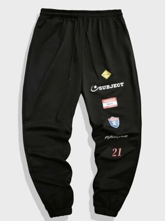 SheIn Men letter graphic drawstring waist sweatpants offer