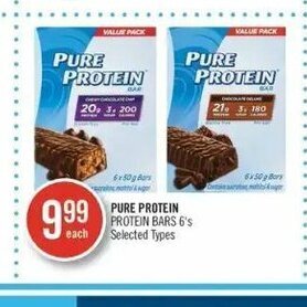 Shoppers Drug Mart Pure protein protein bars 6's offer