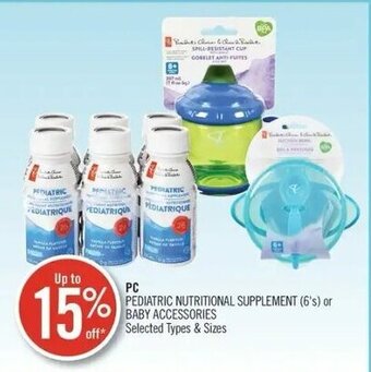 Shoppers Drug Mart PC pediatric nutritional supplement 6's or baby accessories offer