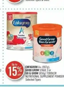 Shoppers Drug Mart Enfagrow A+ nutritional supplement powder 907g offer