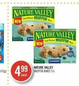 Shoppers Drug Mart Nature valley muffin bars 5's offer