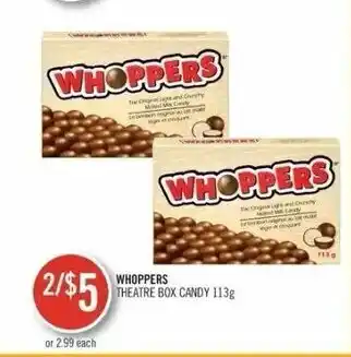 Shoppers Drug Mart Whoppers theatre box candy 2 x 113g offer