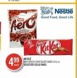 Shoppers Drug Mart Nestle multipack chocolate bars 4's offer