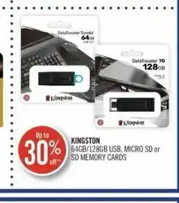 Shoppers Drug Mart Kingston 64gb/ 128gb USB, micro SD or SD memory cards offer