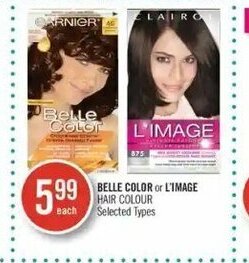 Shoppers Drug Mart Belle color or L'image hair colour offer