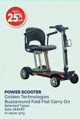 Shoppers Drug Mart Power scooter golden technologies buzzaround fold flat carry on offer