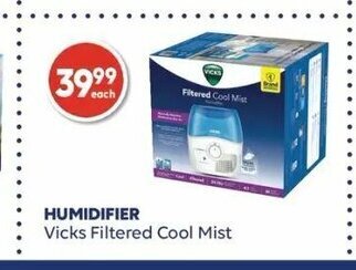 Shoppers Drug Mart Humidifier vicks filtered cool mist offer