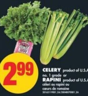 No Frills Celery or Rapini offer