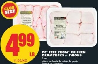 No Frills PC Free From Chicken Drumsticks or Thighs offer