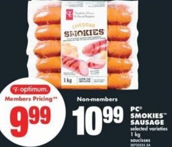 No Frills PC Smokies Sausage 1kg offer