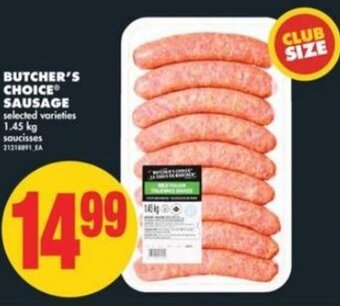 No Frills Butcher's Choice Sausage 1.45 kg offer