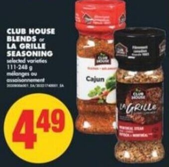 No Frills Club House Blends or La Grille Seasoning 111-248 g offer