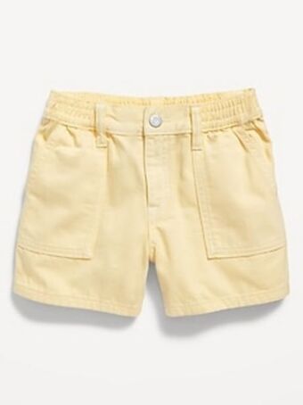 Old Navy Elasticized waist workwear non-stretch jean shorts for girls offer
