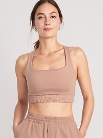Old Navy Light support dynamic fleece racerback sports bra for women offer