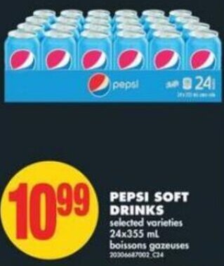 No Frills Pepsi Soft Drinks 24x355 ml offer