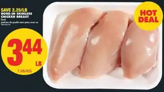 No Frills Bone-In Skinless Chicken Breast offer